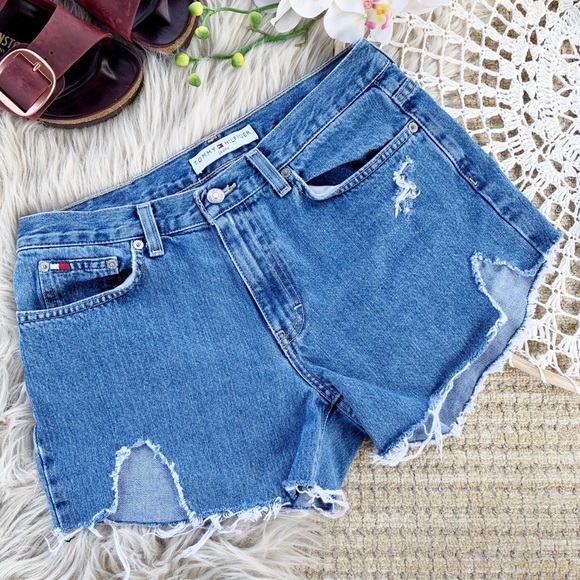 Tommy Hilfiger Pants - Tommy Hilfiger Distressed Denim Cutoff Shorts Sz 6